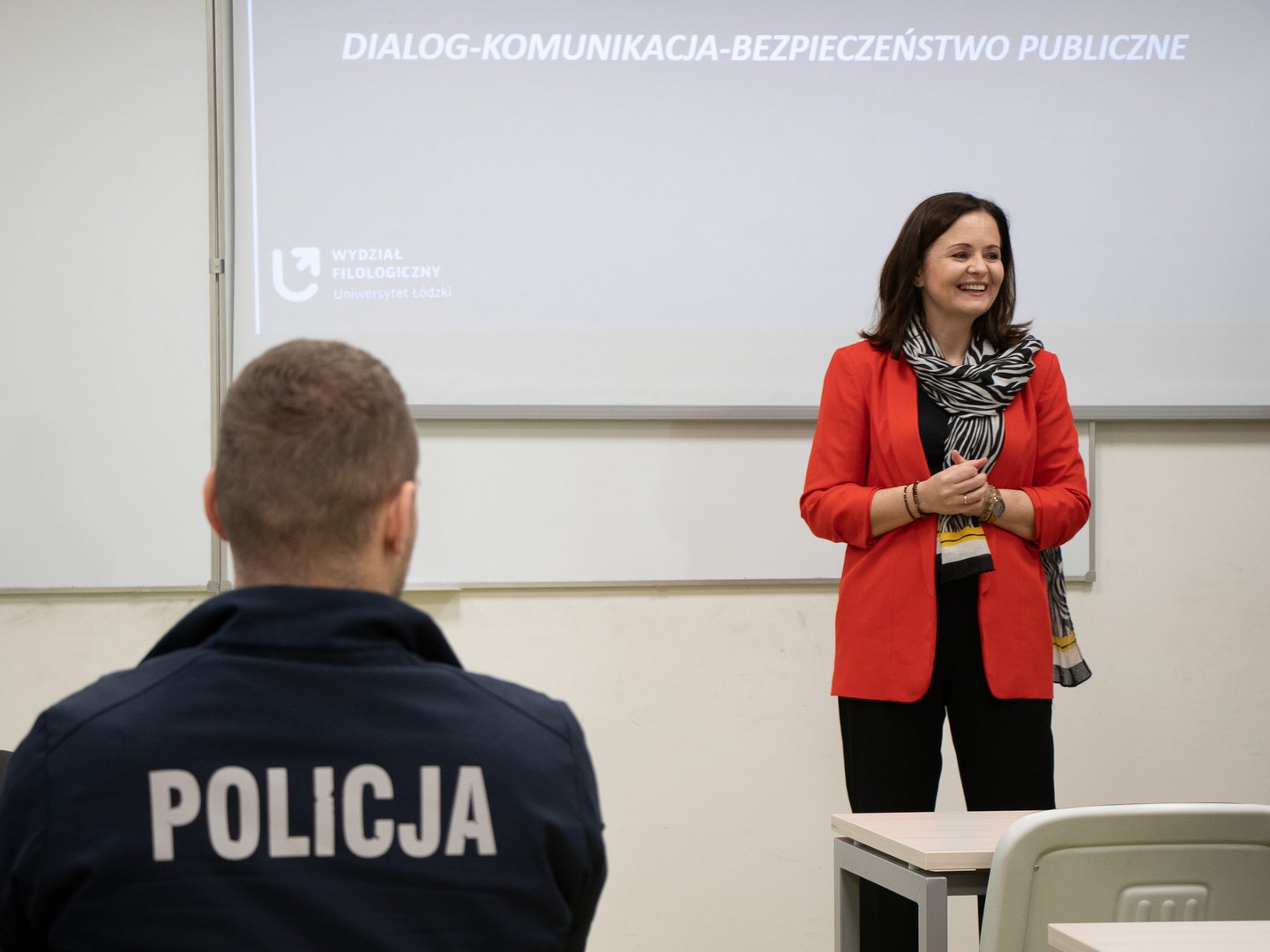 dr Monika Tosik w trakcie lekcji