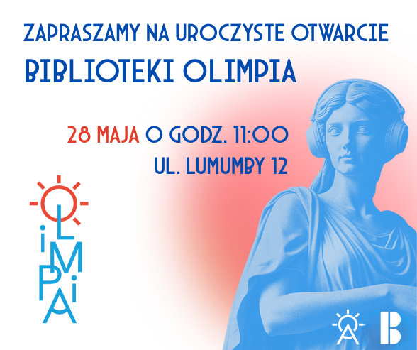 Plakat promujący otwarcie nowej biblioteki miejskiej