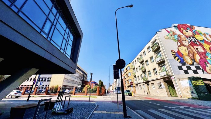 Fragment śródmieścia Łodzi popularny wśród studentów jako miejsce zamieszkania