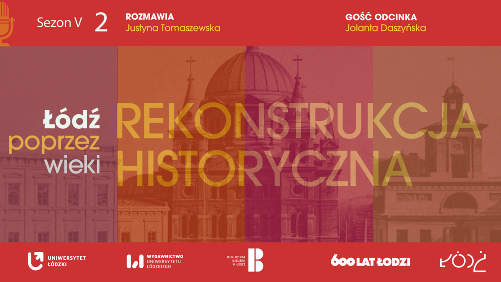 Czerwona grafika z napisem Rekonstrukcja historyczna