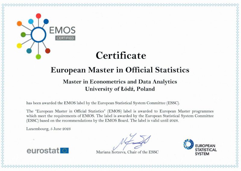 certyfikat EMOS