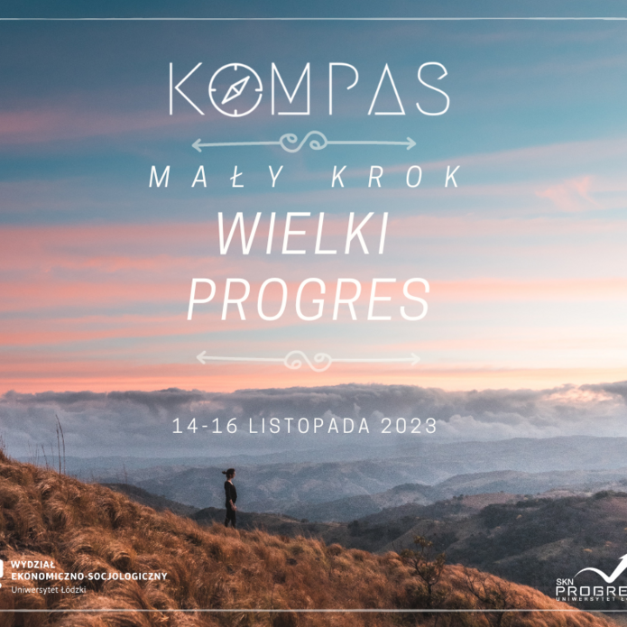 plakat KOMPAS z napisem mały krok wielki progres
