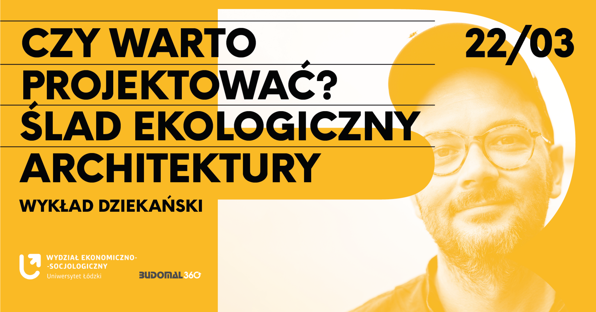 grafika z wizerunkiem Filipa Springera reklamująca wykład dziekański