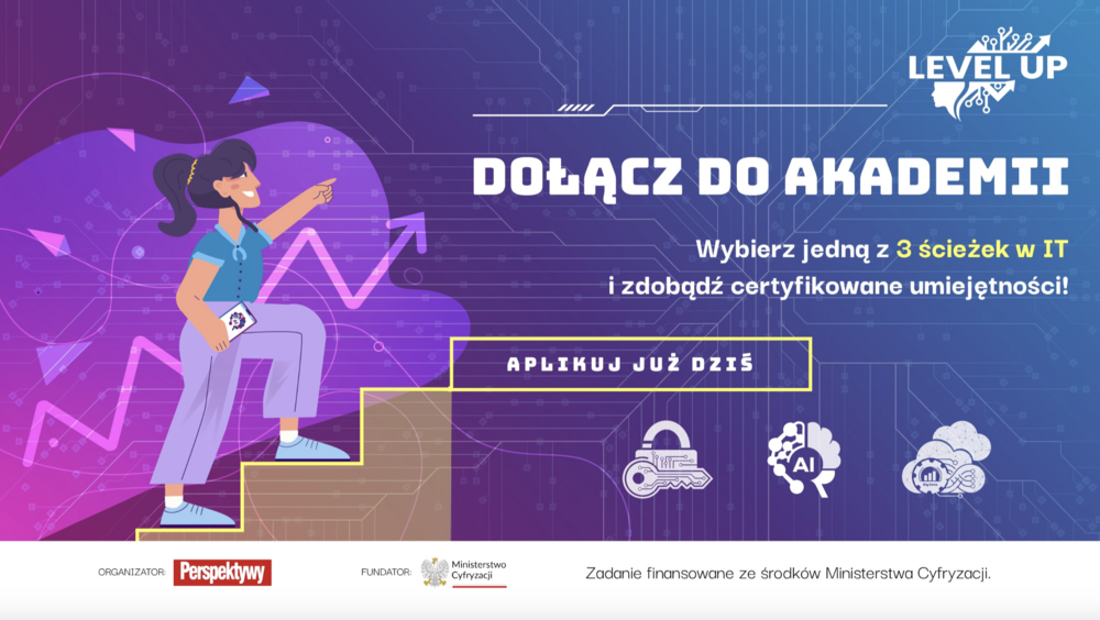 Baner promujący bezpłatny program zaawansowanych kompetencji ICT dla kobiet